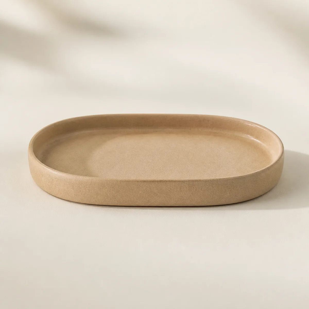 Calder sand-colored ceramic tray