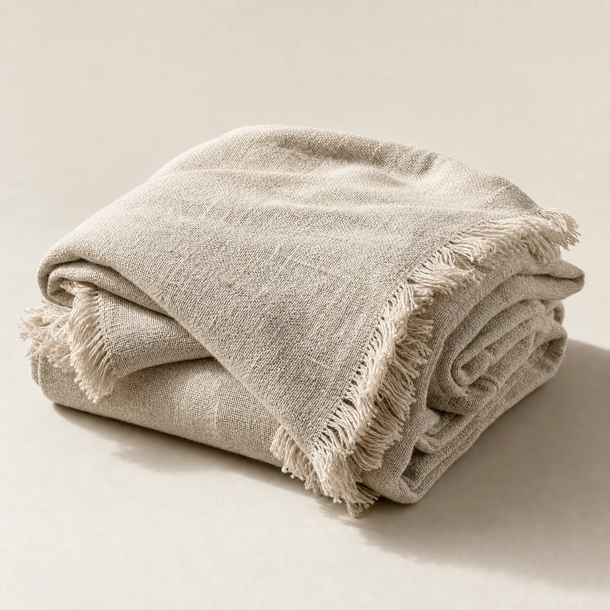 Loom natural linen throw